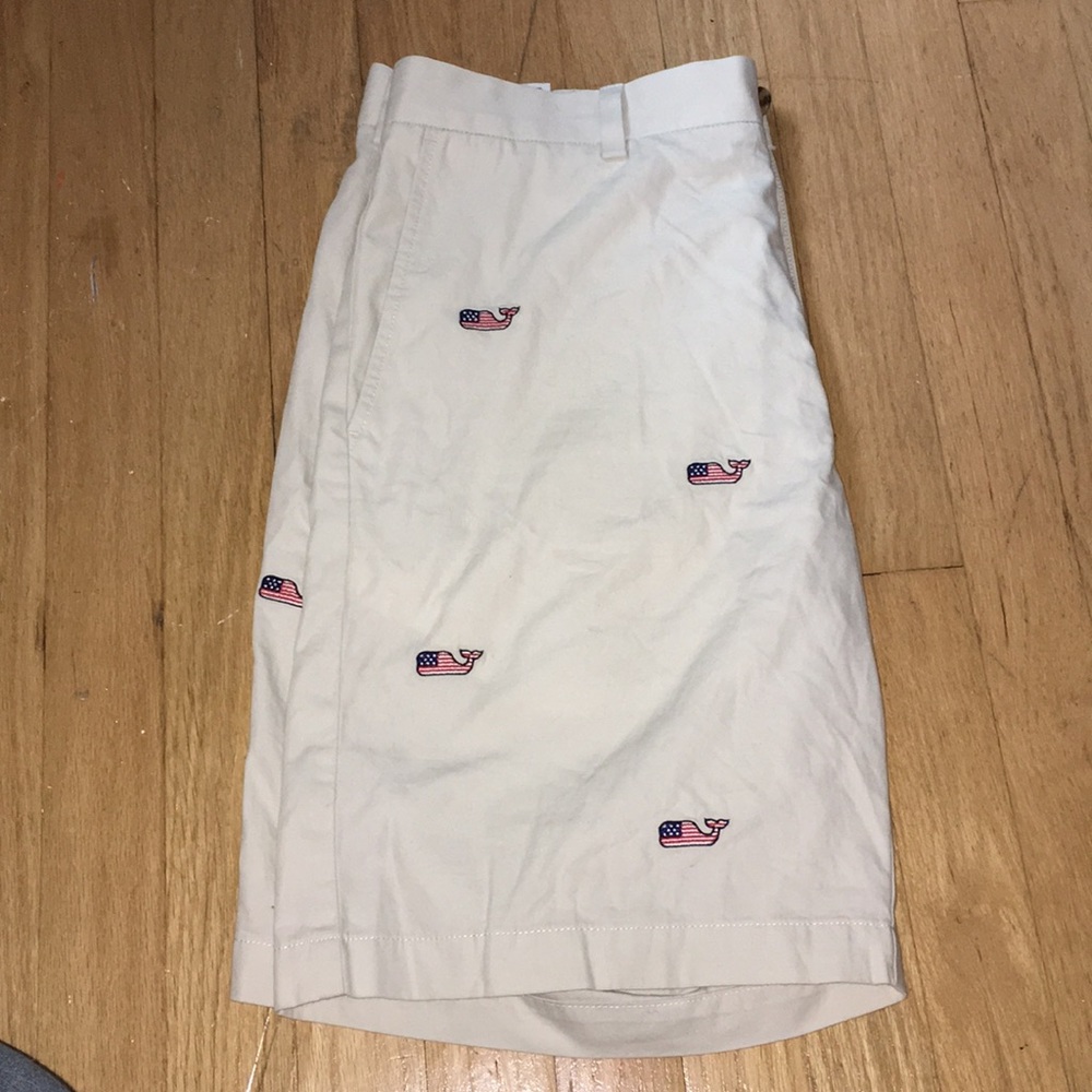 Vineyard Vines Breaker Shorts American Flag Whales